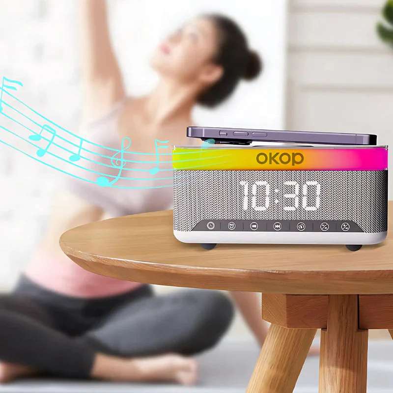 Reloj Despertador Digital Con Bocina Bluetooth. Cargador Inalámbrico Para Celulares. Radio FM Y Temporizador. Lampara De Noche TU398 - Image 2