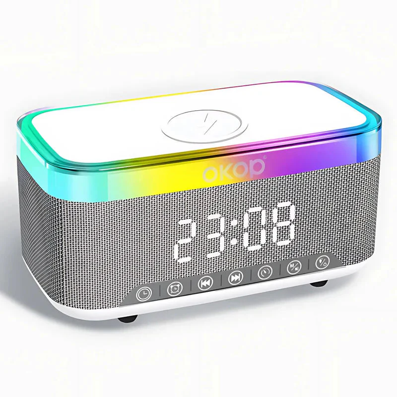 Reloj Despertador Digital Con Bocina Bluetooth. Cargador Inalámbrico Para Celulares. Radio FM Y Temporizador. Lampara De Noche TU398 - Image 5