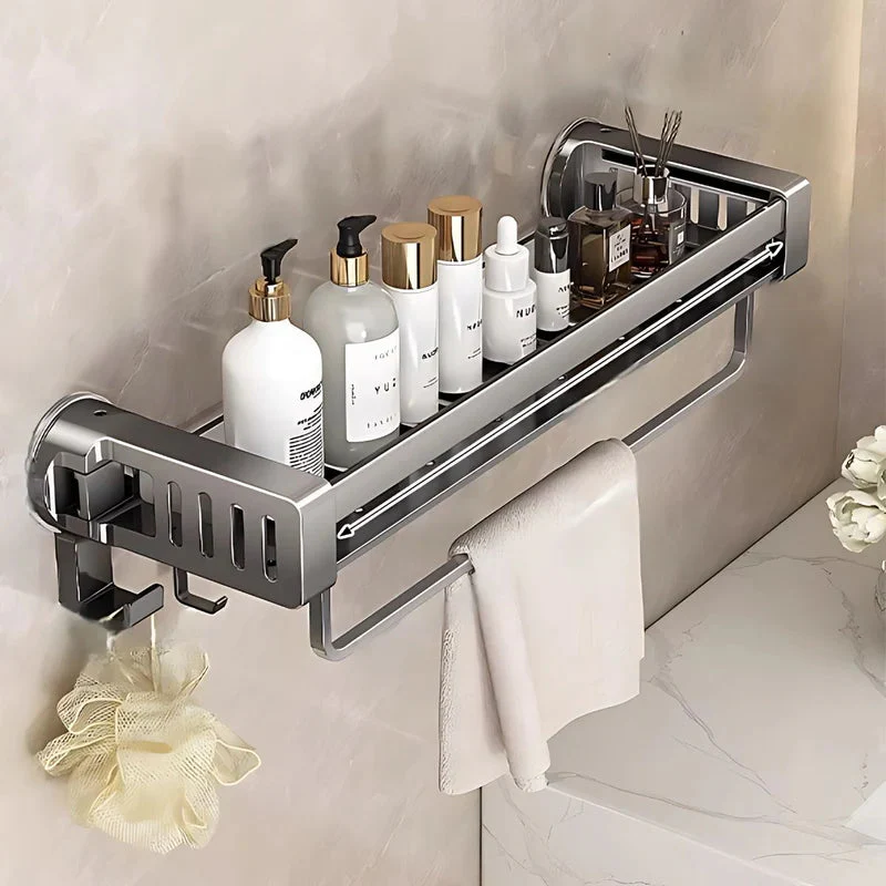 Repisas De Aluminio Con Ventosa Para Baño. Estante Flotante De Ducha. Color Gris. TU197