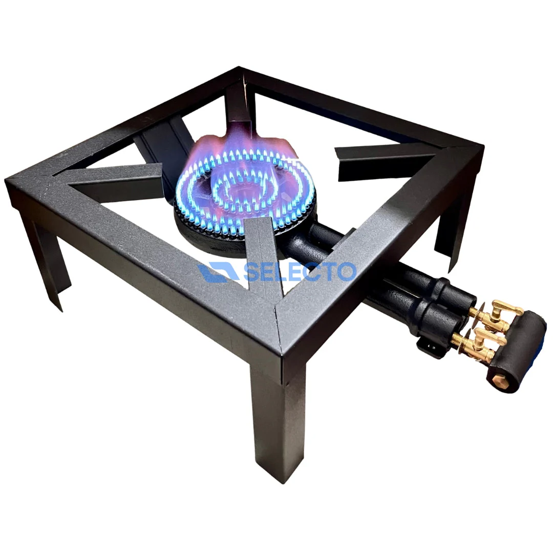 Estufa con Base de Hierro de 2 Llaves a Gas para Mesa SGB08 Estufa.