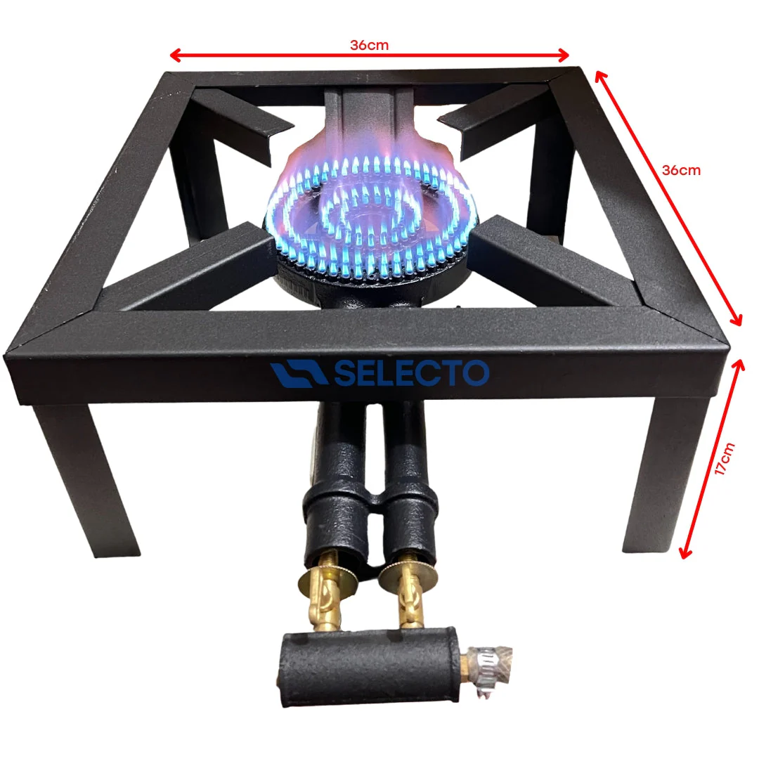 Estufa con Base de Hierro de 2 Llaves a Gas para Mesa SGB08 Estufa. - Image 2