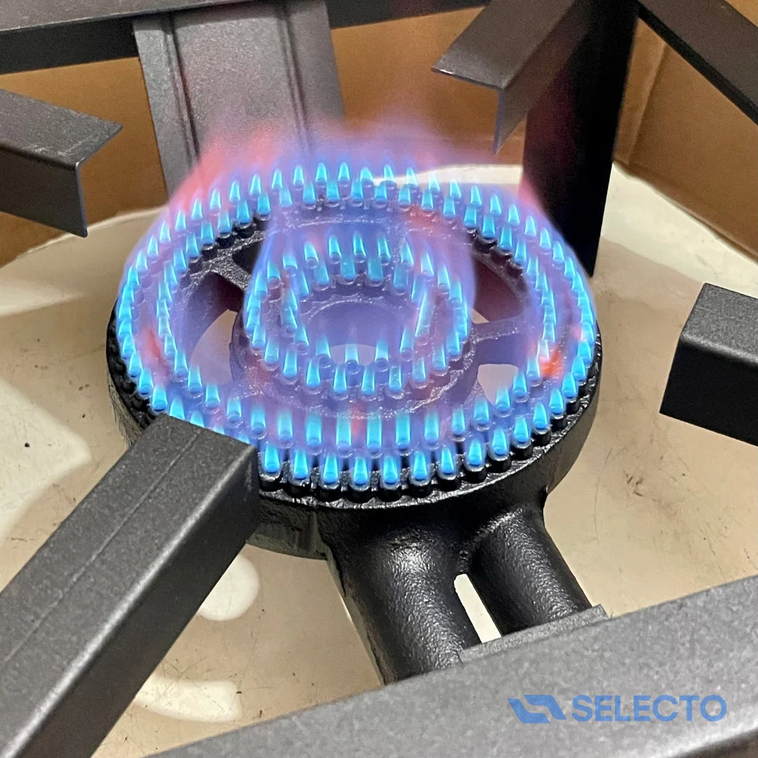 Estufa con Base de Hierro de 2 Llaves a Gas para Mesa SGB08 Estufa. - Image 3
