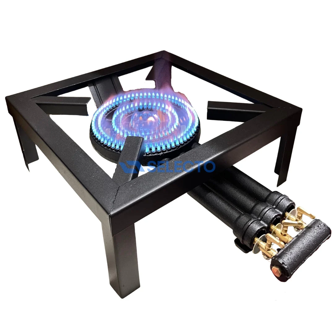 Estufa con Base de Hierro de 3 Llaves a Gas para Mesa SGB-07 SGB-09 Estufa.