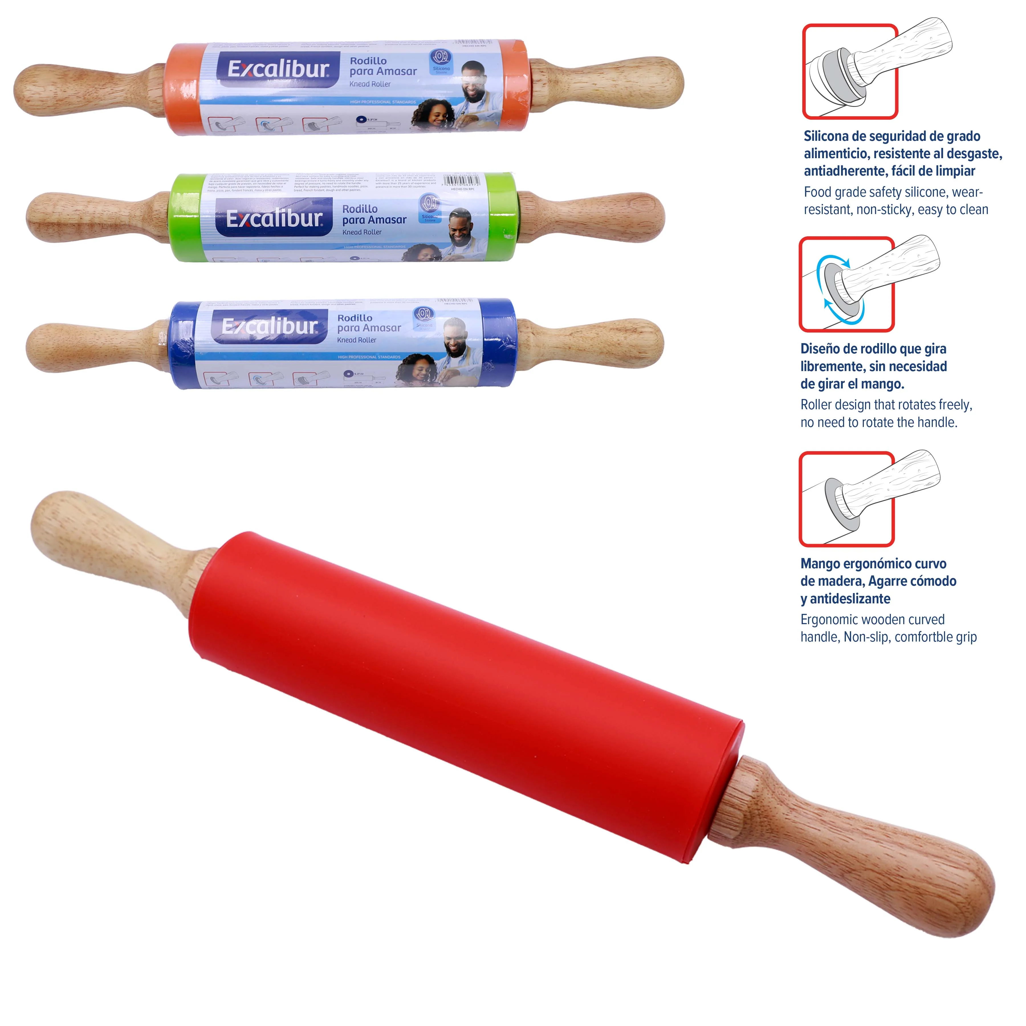 Rodillo para Amasar de Silicona Excalibur A164-RL385