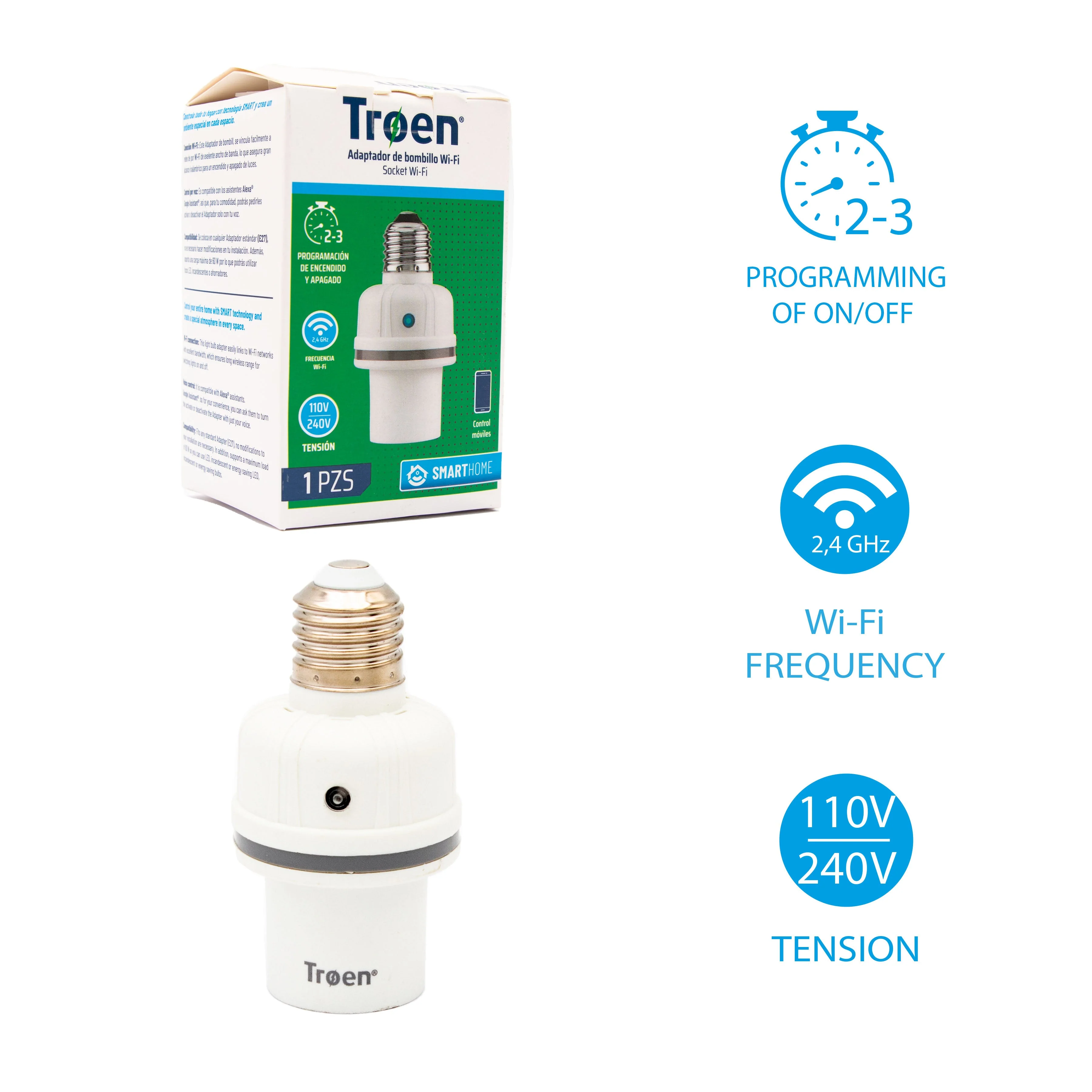 Roseta para Bombillo Inteligente con Wifi TROEN TR-MH631