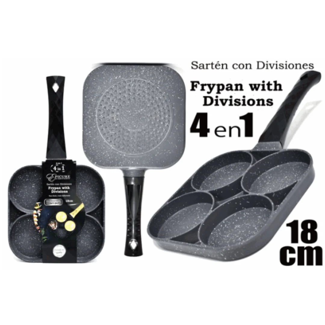 Sartén Antiadherente de 4 Divisiones 18cm EP-HBP18CM - Image 4