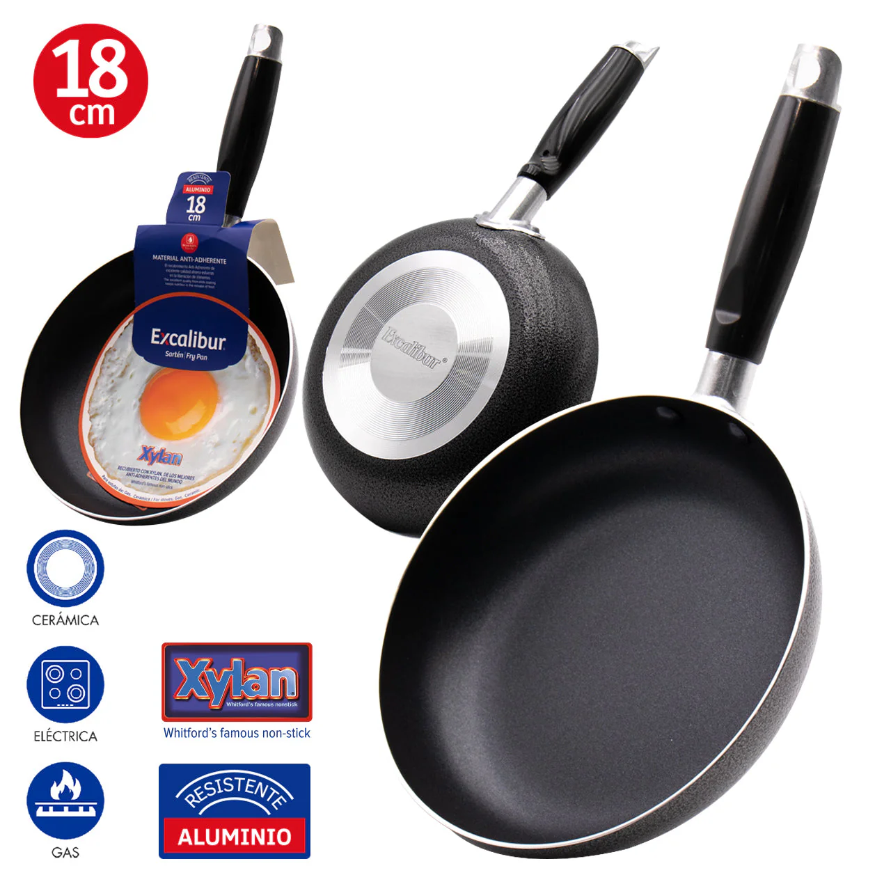 Sartén de Aluminio Antiadherente 18cm Excalibur JLJ-18CM