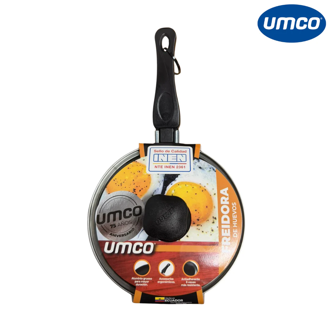 Sartén de Aluminio con Tapa de Vidrio 14cm para Huevo Umco 2042