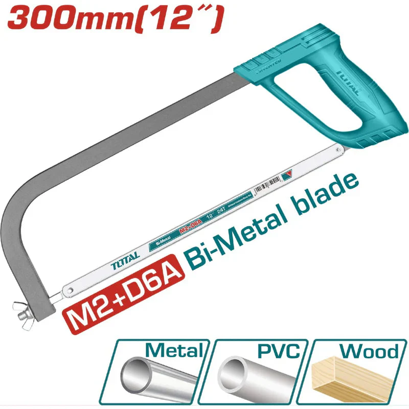Segueta Para Metal De 300 Mm / 12". Incluye 1 Hoja De Sierra De 65 Mn. Total THT541036