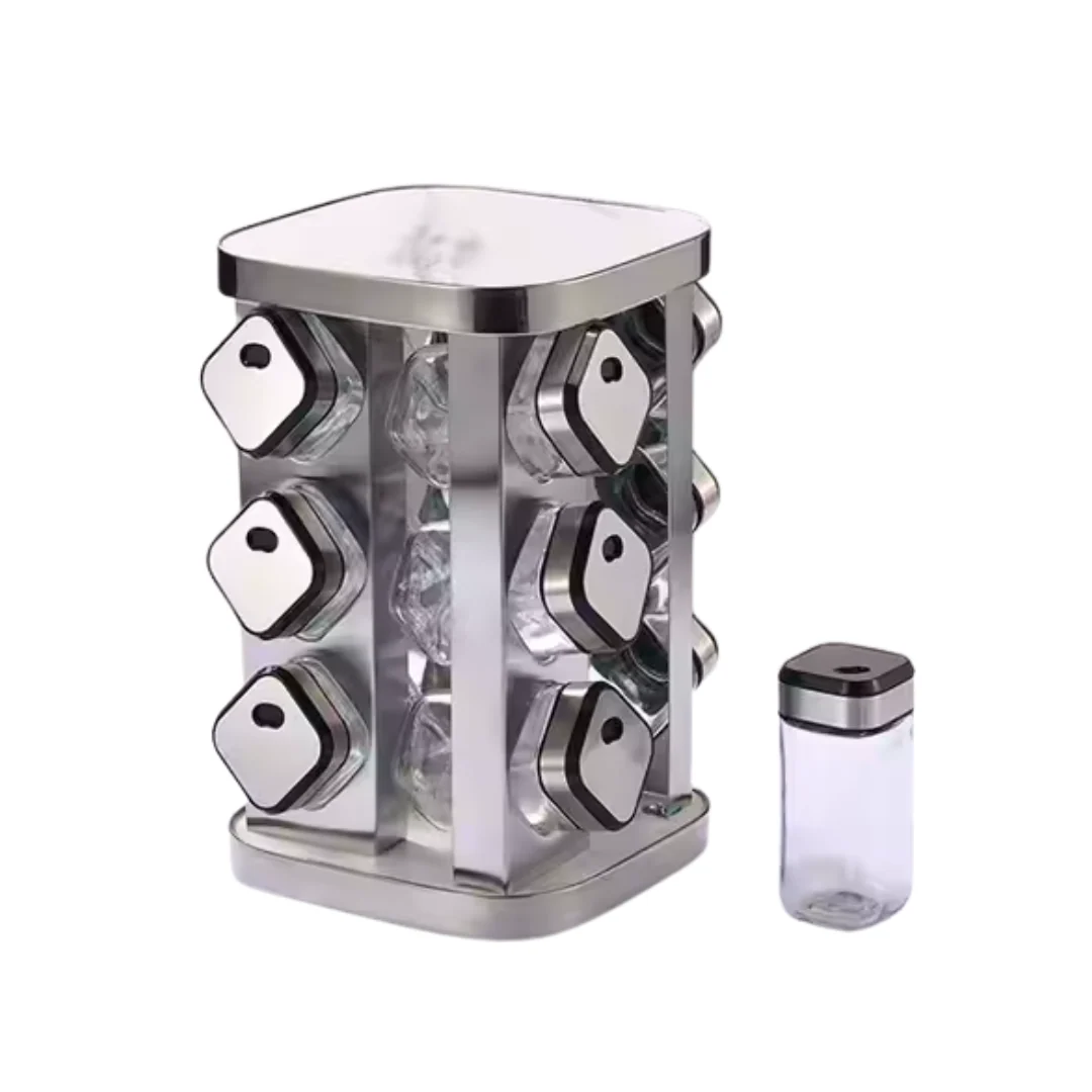 Set 12 Condimenteros de Vidrio con Base Giratorio NVS24709023
