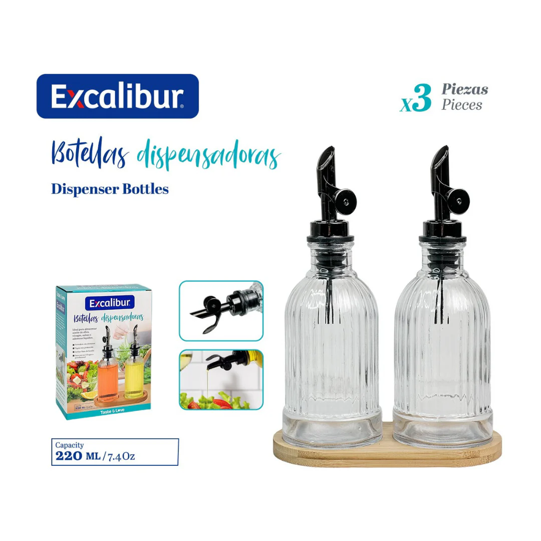 Set 2 Dispensador de Aceite o Vinagre 220ml Excalibur A164-OB25208