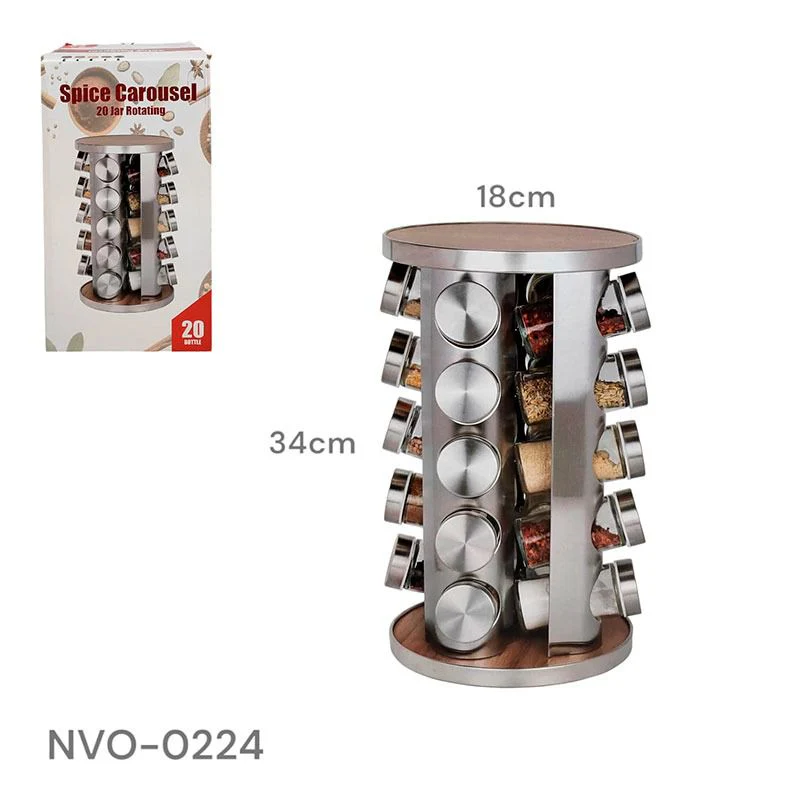 Set 20 Condimenteros de Vidrio con Base Giratorio NVO-0224 - Image 3
