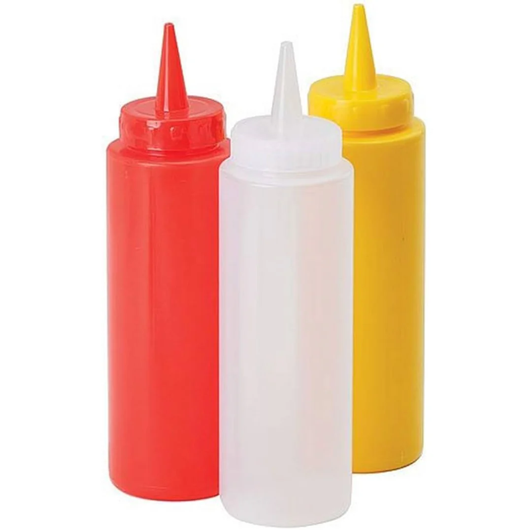 Set 3 Envases de Salsa Plástico 24cm BP-2450 Ketchup. Mostaza. Mayonesa.