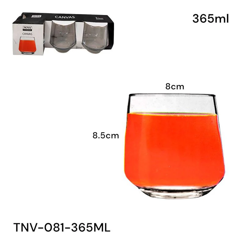 Set 3 Vasos de Vidrio 365ml Canvas TNV-081-365ML - Image 2