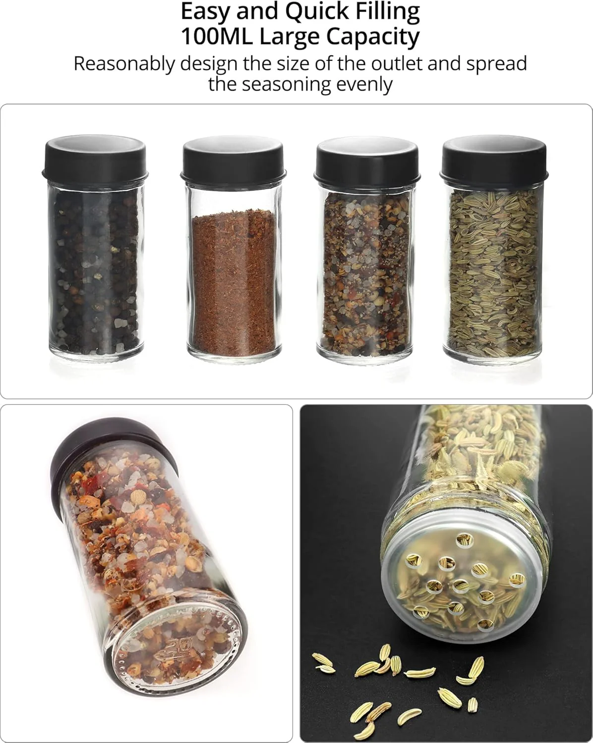 Set de 18 Envases para Condimentos de Vidrio Rotativo 88172 - Image 3