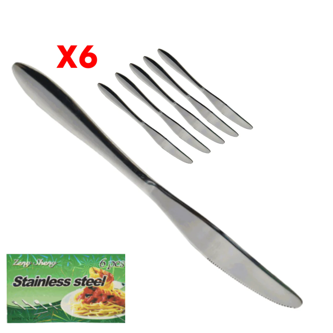 Set de 6 Cuchillos de Acero Inoxidable Gruesos 22.5cm 85989