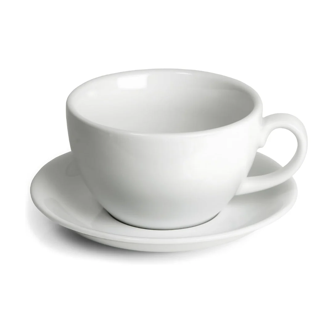 Set de 6 Tazas con Platos de Cerámica Blanca 90ml Lotus LHC-9688 - Image 2