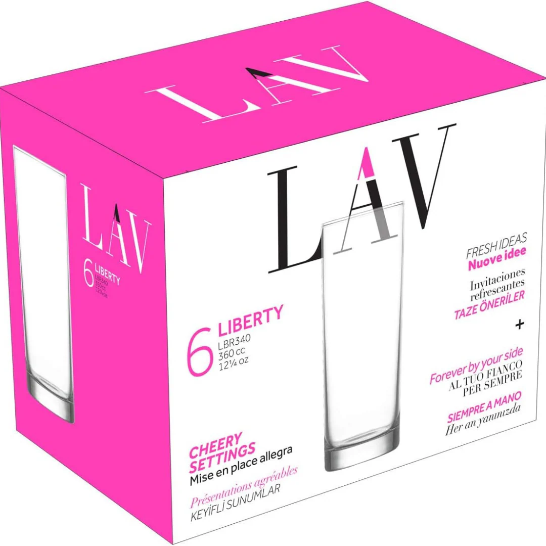 Set de 6 Vasos de Vidrio 360ml Liberty LAV LV-LBR340F - Image 6