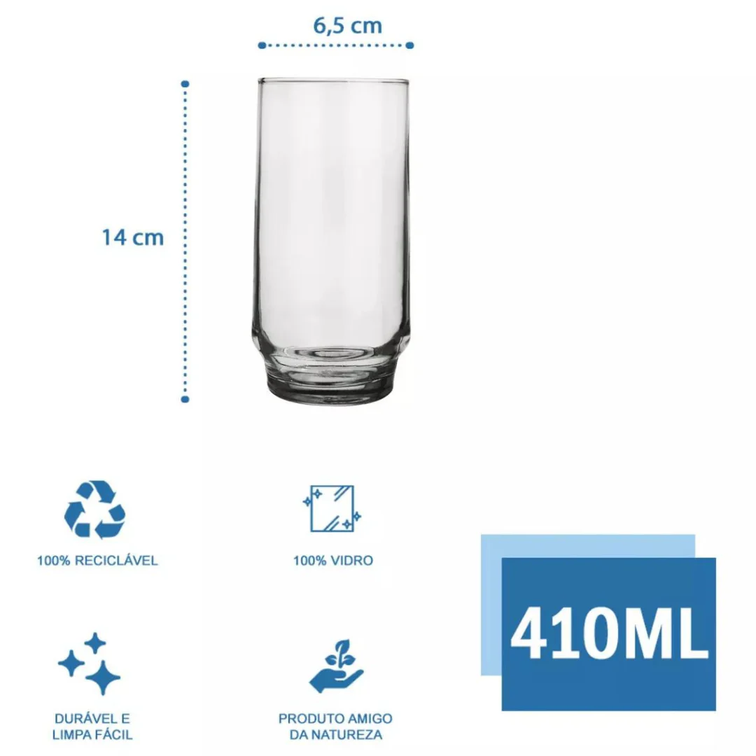 Set de 6 Vasos de Vidrio 410ml/14oz Nadir 76040200769135 - Image 4