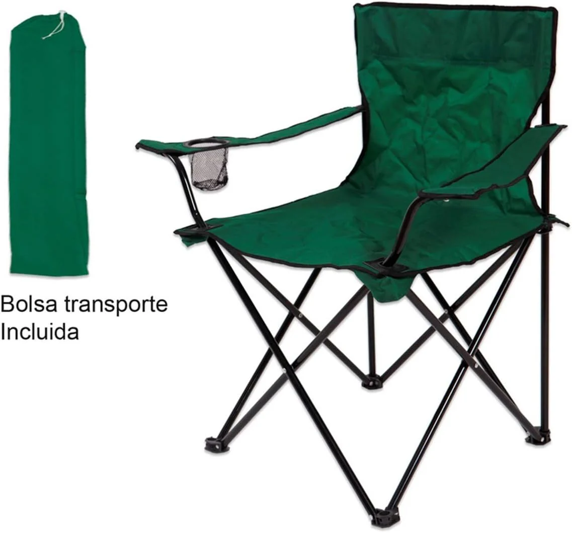 Silla Plegable Playero con Porta Vasos Verde TV-CH07GR - Image 4