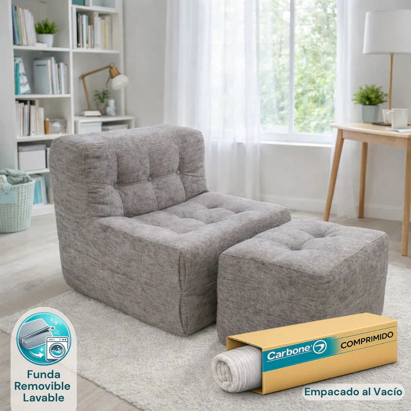 Sofá Empacado Al Vacio Memory Foam De Alta Densidad 85X100x72cm Color Gray 08 KX-16