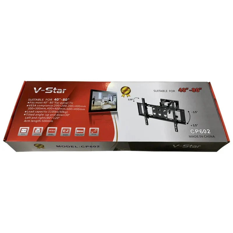 Soporte De TV Ajustable Para Pantallas De 40-80'' Con Inclinación ±15° Y VESA 200X200 Hasta 400X600mm. Brazo Doble Telescópico Para Televisor TU107 - Image 3