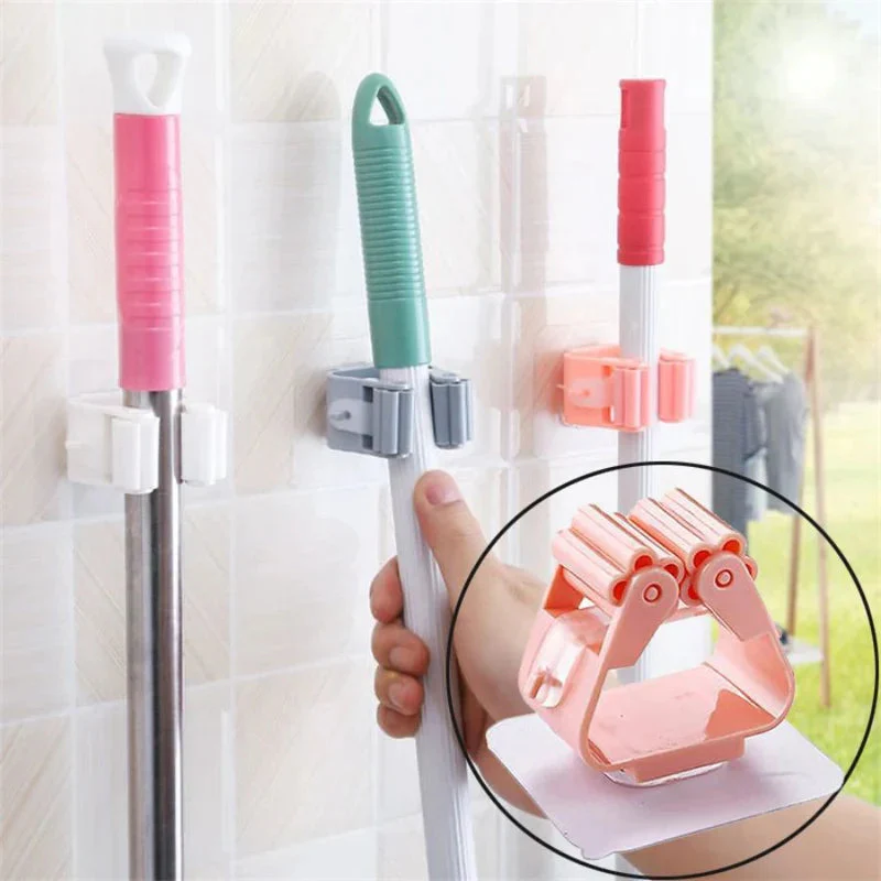 Soporte Gancho Organizador De Pared Autoadhesivo Para Escoba, Trapeador TS030