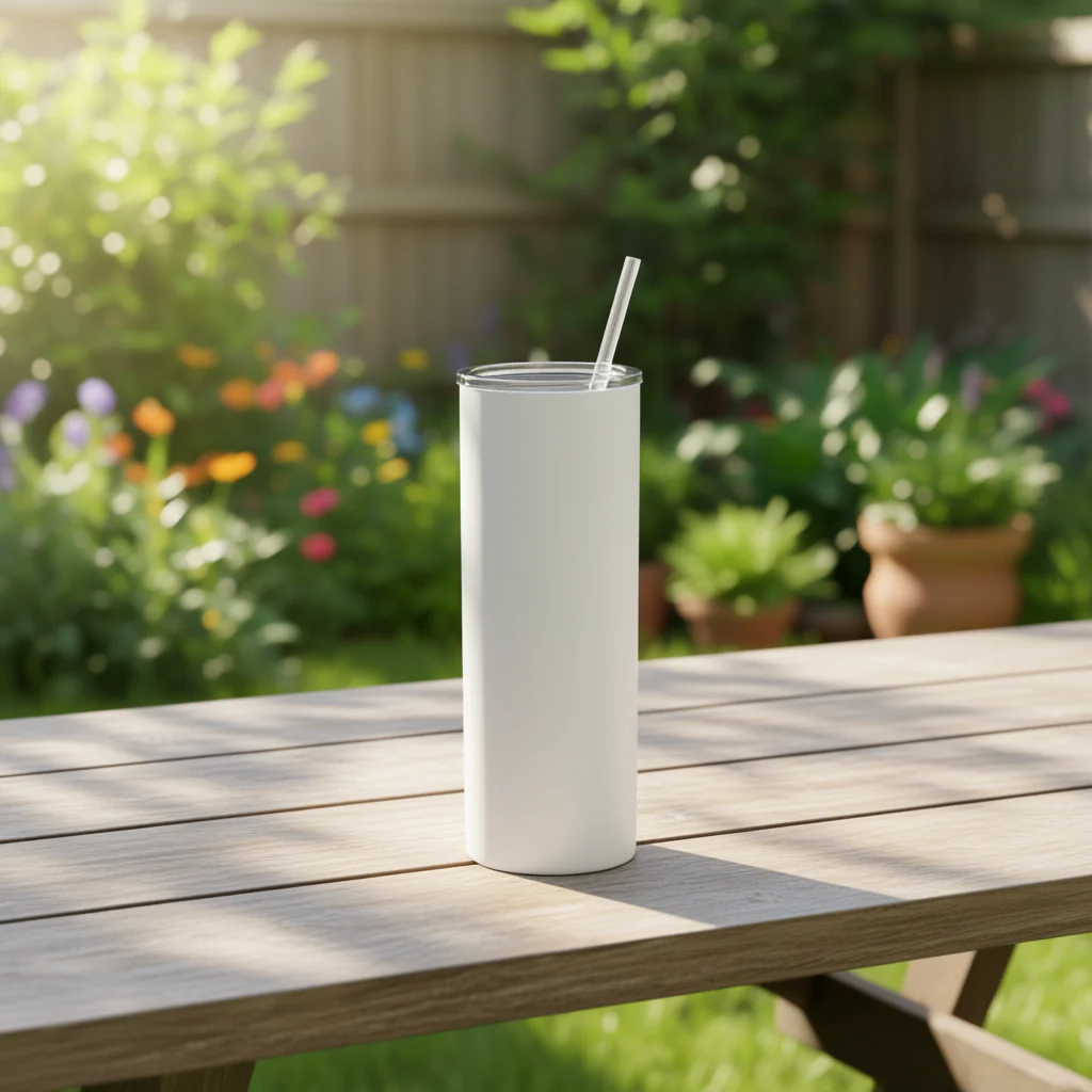Termo de Agua con Carrizo de Metal Blanco SV-K551