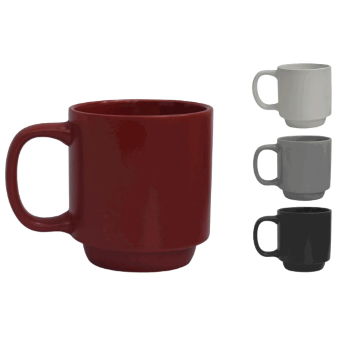 Taza de Cerámica Rojo, Blanco, Gris y Negro 87629