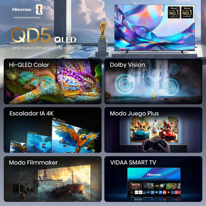 Televisor 50" LED Smart TV QLED 4K Ultra HD Hisense 50QD5SV Televisión. - Image 2