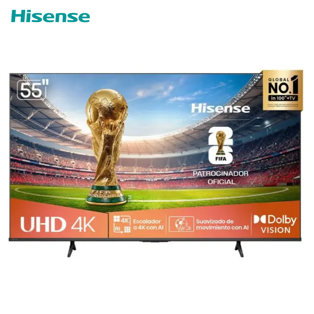 Televisor 55" LED Smart TV UHD 4K VIDAA Serie A6N Hisense 55A6NV Televisión.