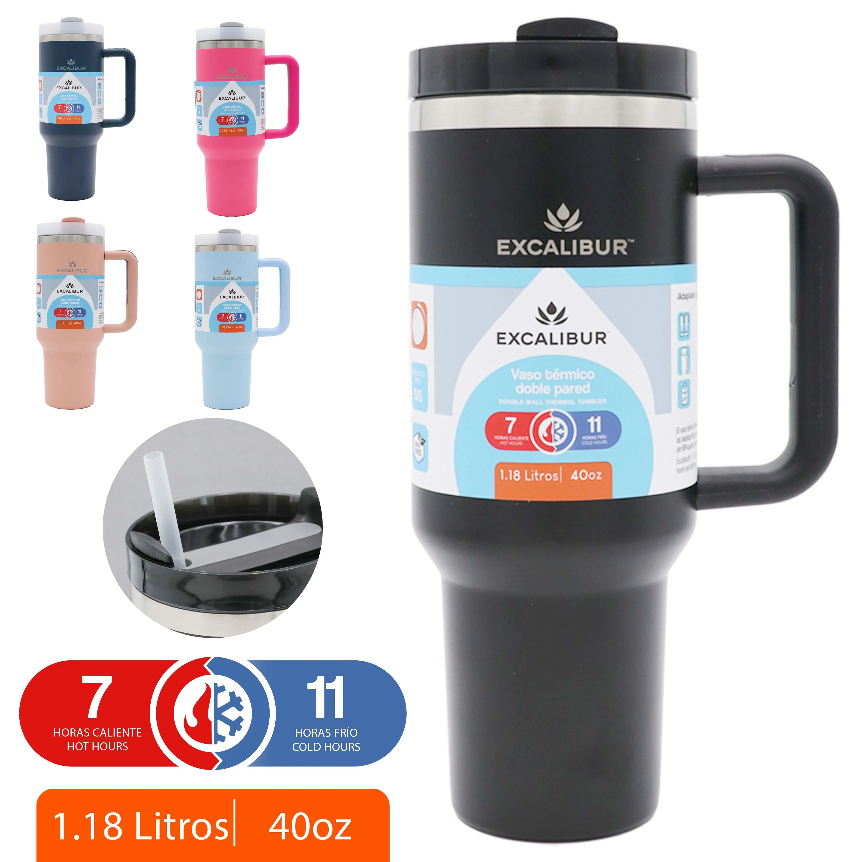 Termo con Carrizo de 1.18L/40oz Excalibur A164-VB2401