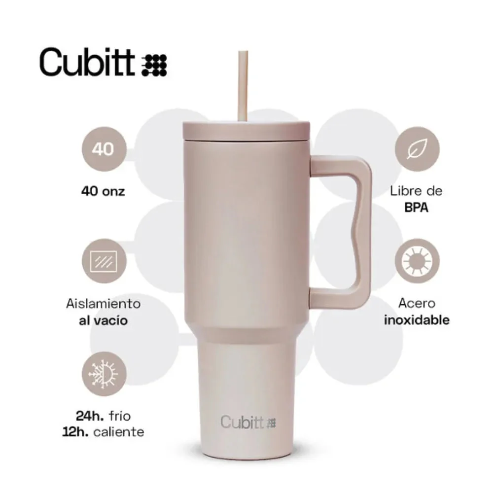 Termo Tumbler con Carrizo 40oz Beige Cubitt CT-TUMB9 - Image 4