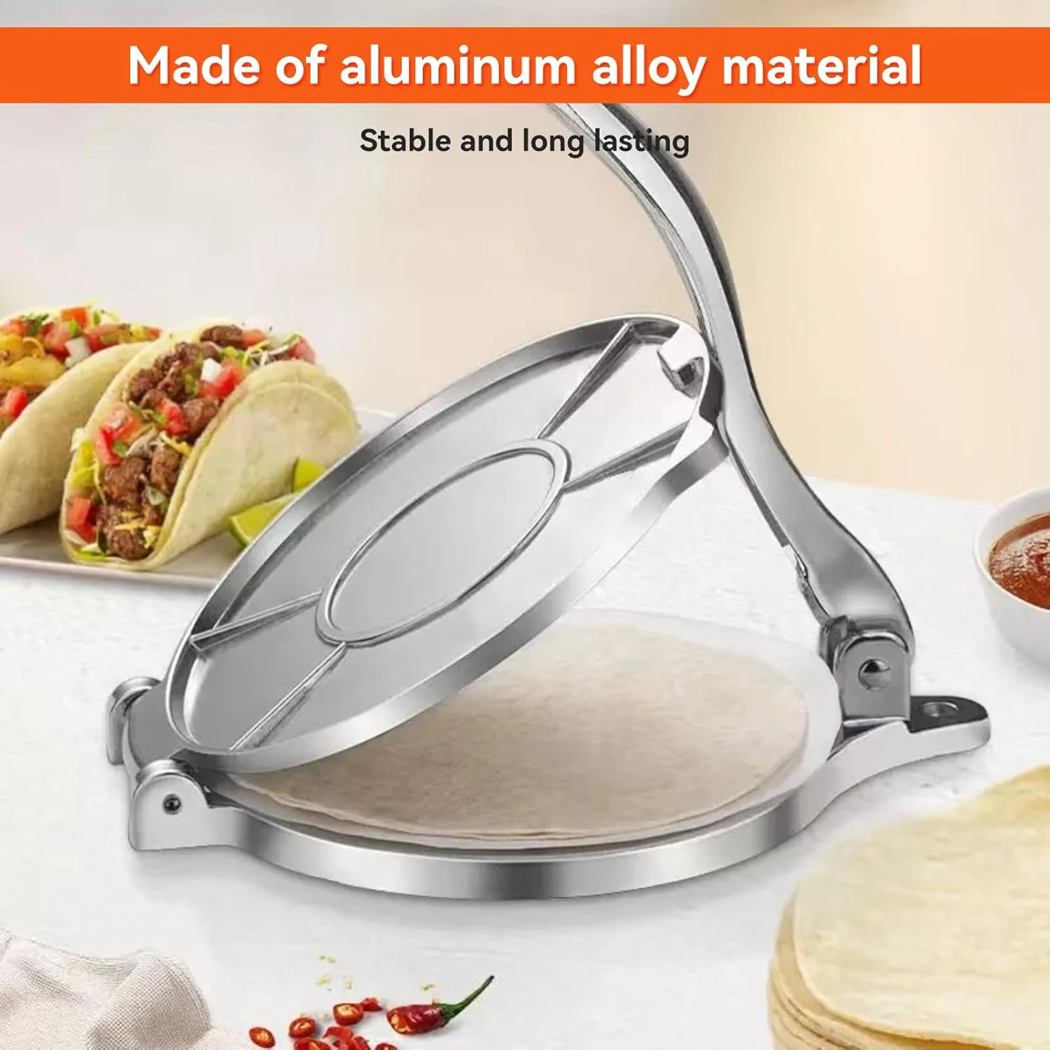 Tortillera de Aluminio 20cm BP-2317 Prensa para tortilla. Tacos. - Image 5