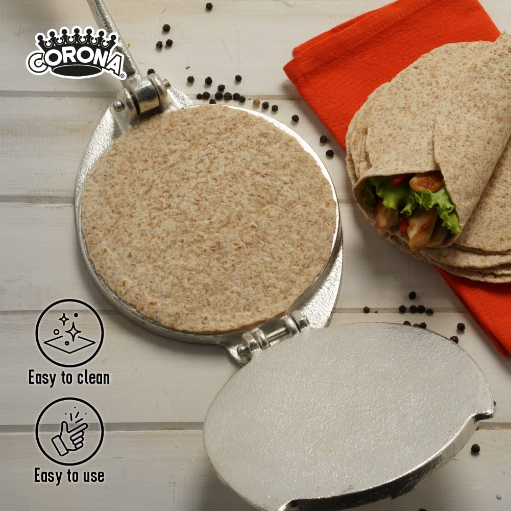 Tortillera Estañada de Hierro Fundido de 8" Corona L15115 Prensa para tortilla. Tacos. - Image 6