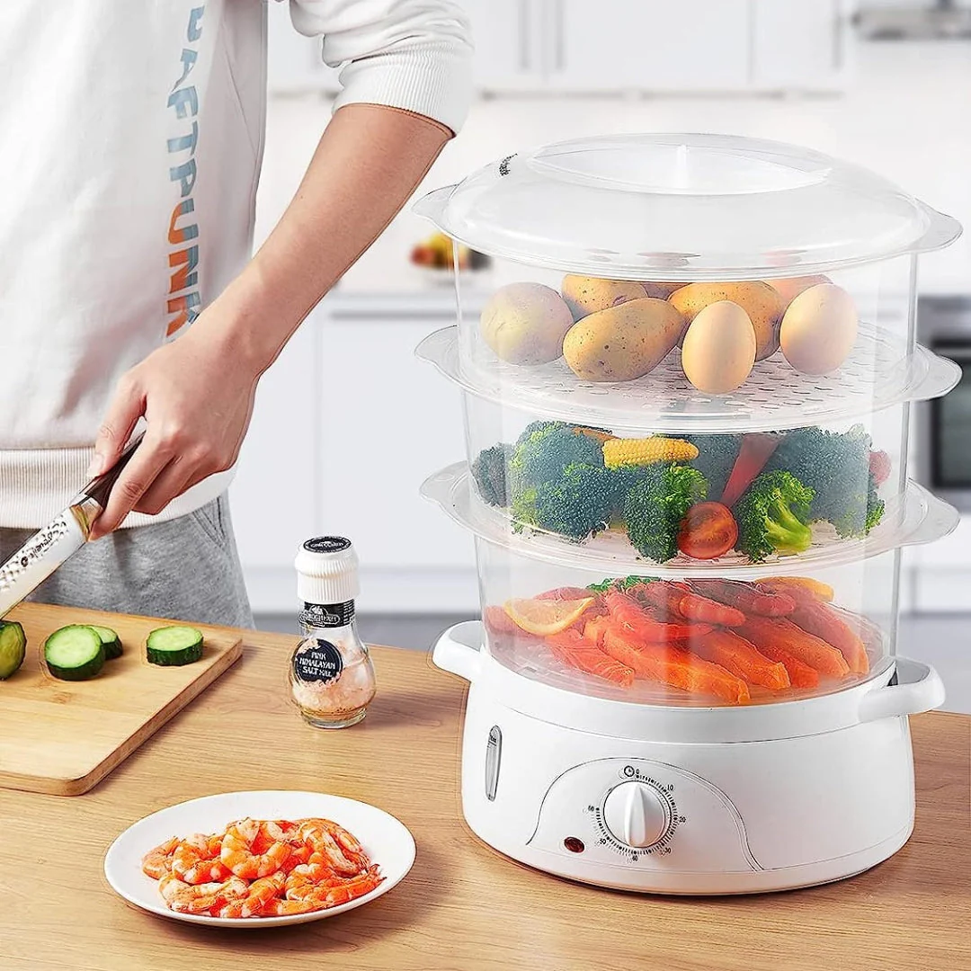 Vaporera Eléctrica de 3 Niveles 9.0 Litros IU-ST109L Universal Royal Siu mai. Dim sum. - Image 3