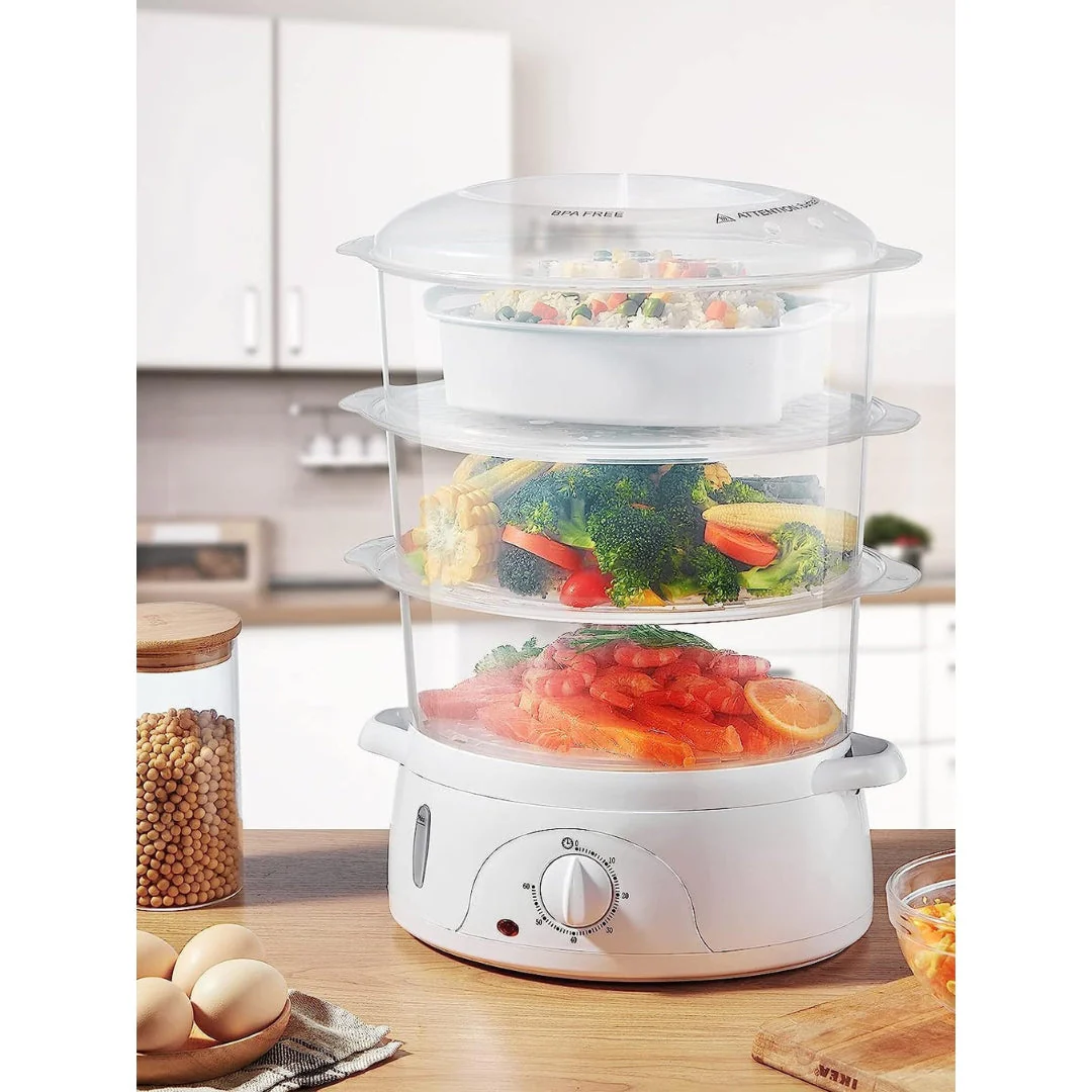 Vaporera Eléctrica de 3 Niveles 9.0 Litros IU-ST109L Universal Royal Siu mai. Dim sum. - Image 4
